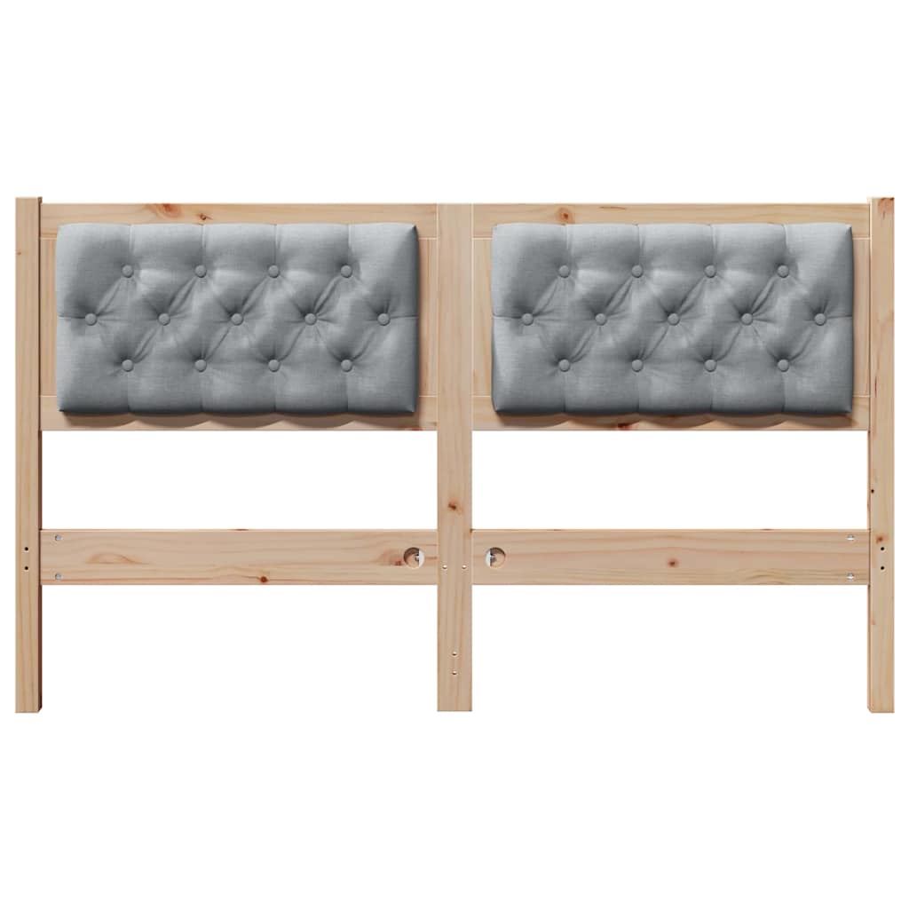 vidaXL Kopfteil Sonstiges Braun und hellgrau 140 cm Massivholz Kiefer