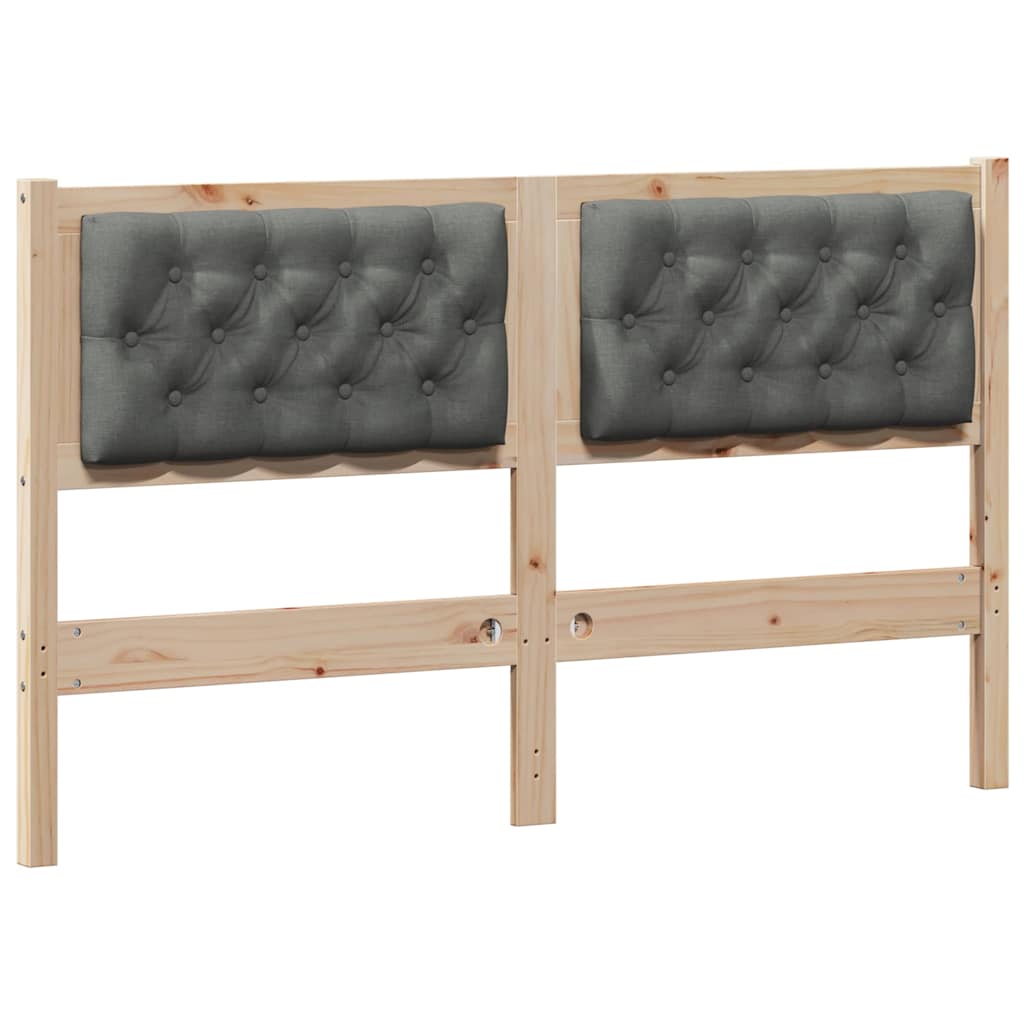 vidaXL Kopfteil Braun und Dunkelgrau 140 cm Massivholz Kiefer
