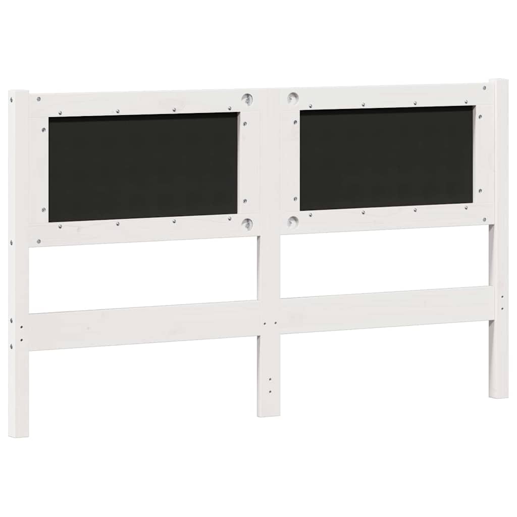 vidaXL Kopfteil Sonstiges Weiß und Hellgrau 140 cm Massivholz Kiefer