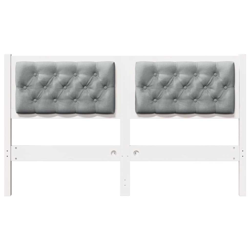 vidaXL Kopfteil Sonstiges Weiß und Hellgrau 140 cm Massivholz Kiefer