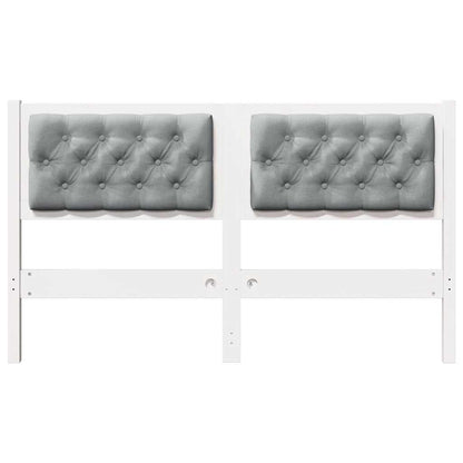 vidaXL Kopfteil Sonstiges Weiß und Hellgrau 140 cm Massivholz Kiefer