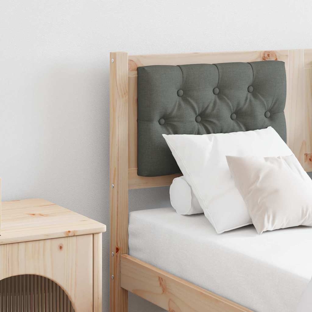 Kopfteil Braun und Dunkelgrau 135 cm Massivholz Kiefer