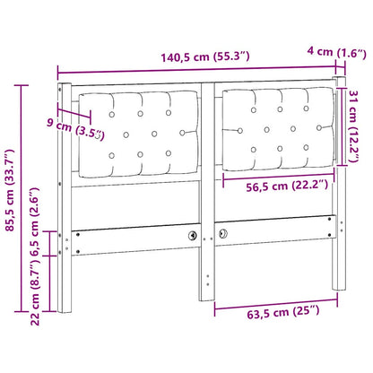 Kopfteil Sonstiges Braun und Taupe 135 cm Massivholz Kiefer