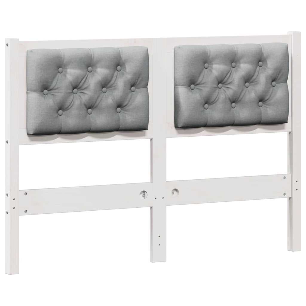 vidaXL Kopfteil Sonstiges Weiß und Hellgrau 120 cm Massivholz Kiefer