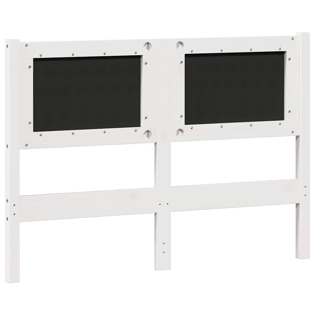 vidaXL Kopfteil Sonstiges Weiß und Hellgrau 120 cm Massivholz Kiefer