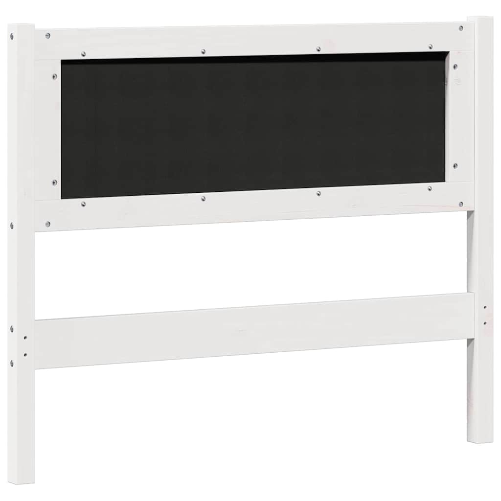 vidaXL Kopfteil Sonstiges Weiß und Hellgrau 100 cm Massivholz Kiefer