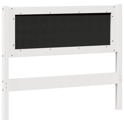 vidaXL Kopfteil Sonstiges Weiß und Hellgrau 100 cm Massivholz Kiefer