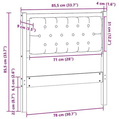 vidaXL Kopfteil Sonstiges Braun und Dunkelgrau 80 cm Massivholz Kiefer