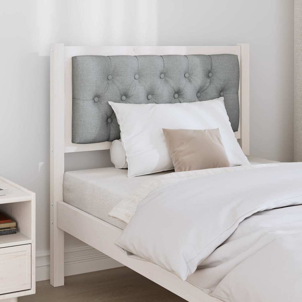 vidaXL Kopfteil Sonstiges Weiß und Hellgrau 80 cm Massivholz Kiefer