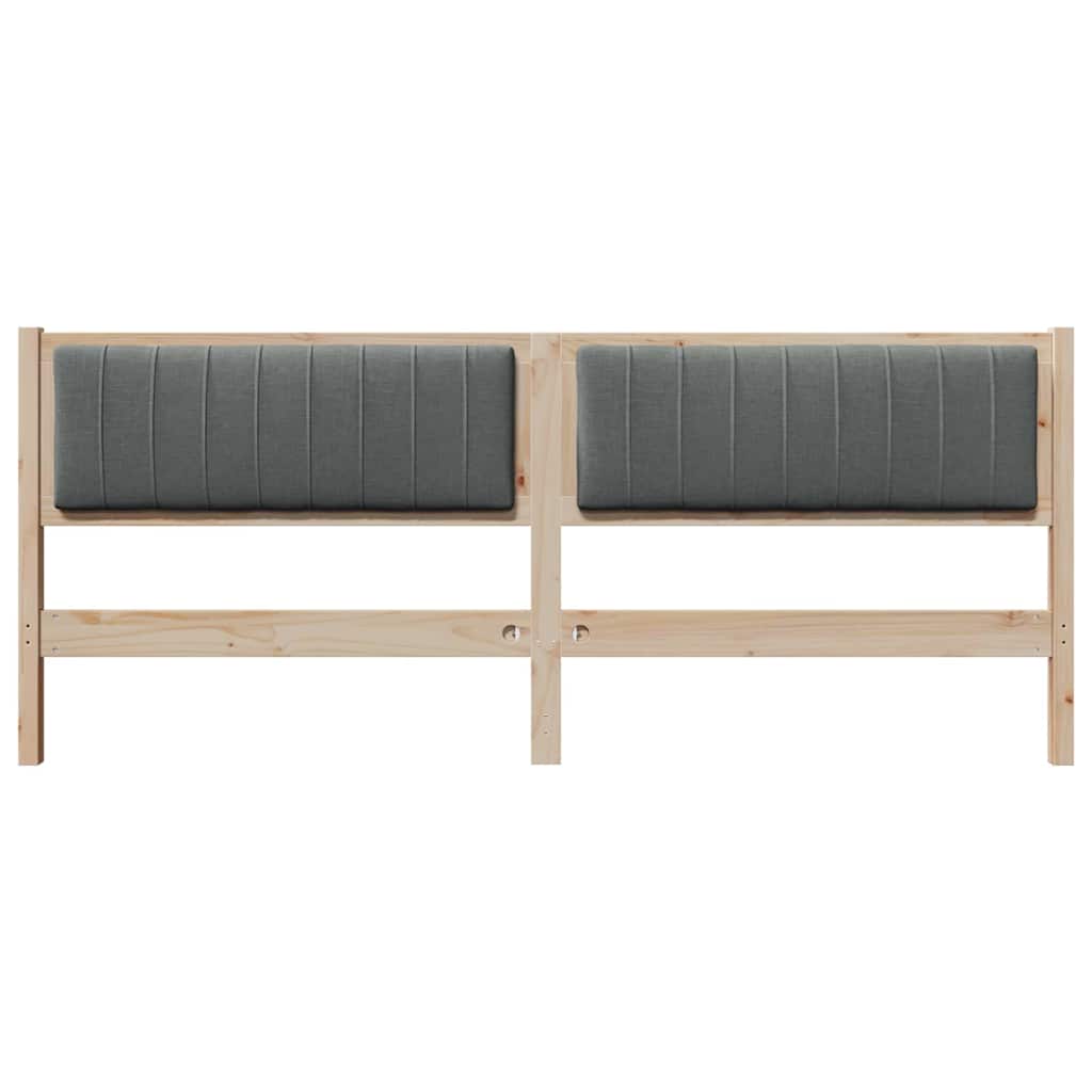 vidaXL Gepolstertes Kopfteil Braun 200 cm Massives Kiefernholz