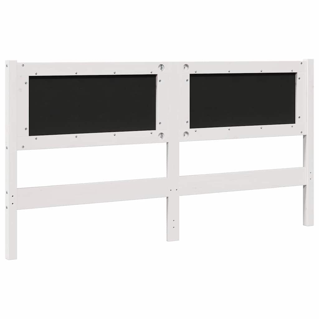vidaXL Gepolstertes Kopfteil Weiß 160 cm Massives Kiefernholz