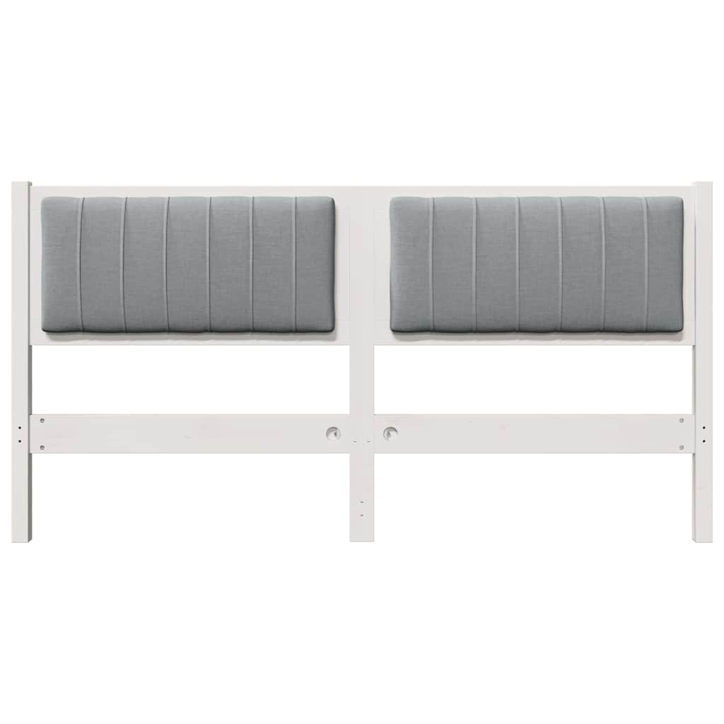 vidaXL Gepolstertes Kopfteil Weiß 160 cm Massives Kiefernholz
