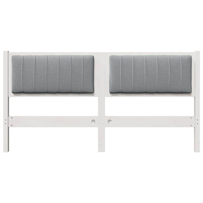 vidaXL Gepolstertes Kopfteil Weiß 160 cm Massives Kiefernholz