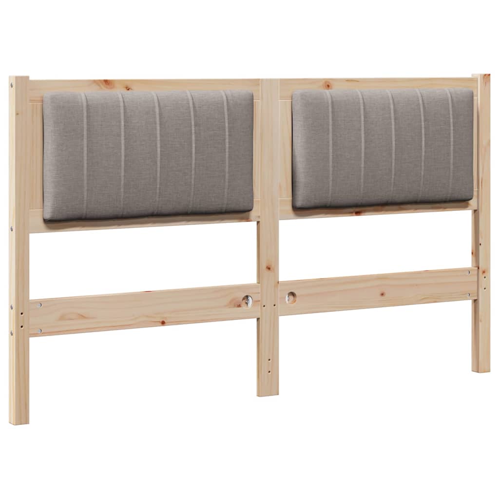 Gepolstertes Kopfteil Braun 140 cm Massives Kiefernholz