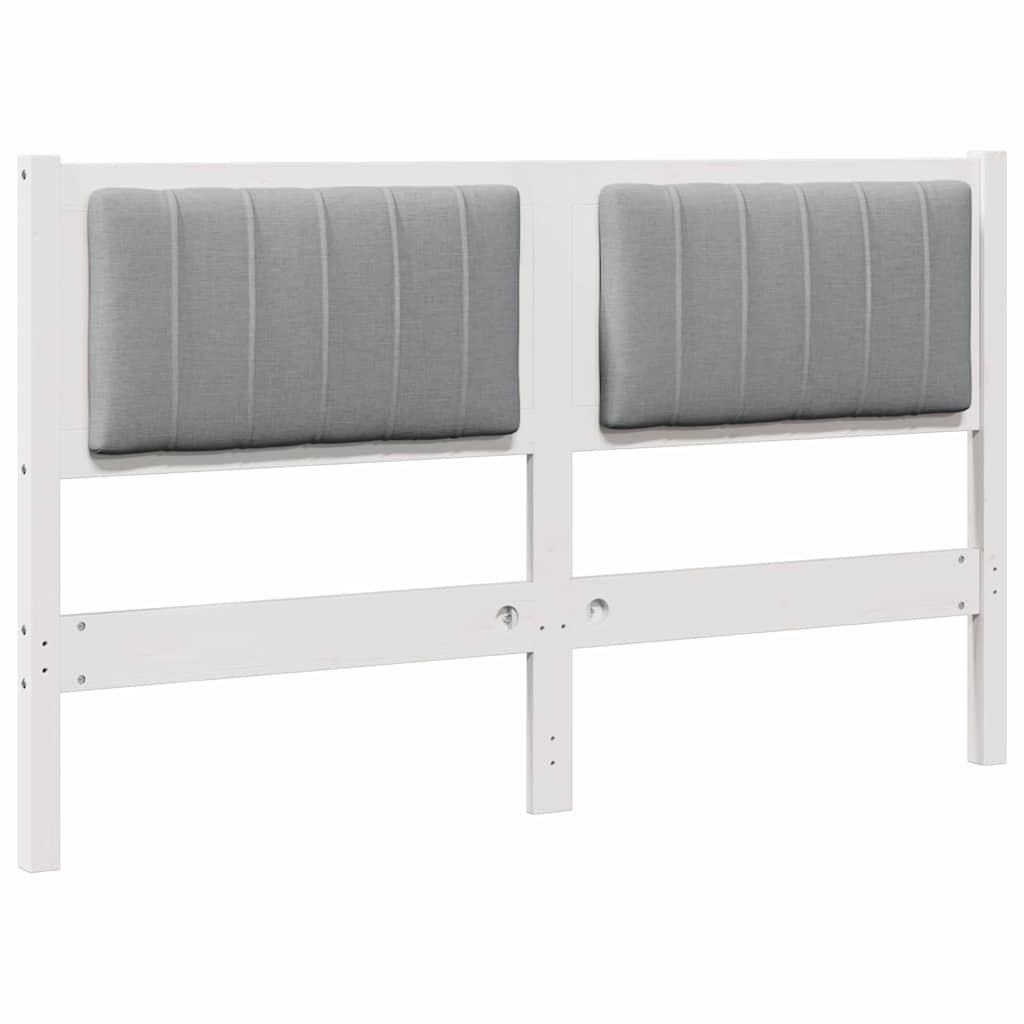 vidaXL Gepolstertes Kopfteil Weiß 140 cm Massives Kiefernholz