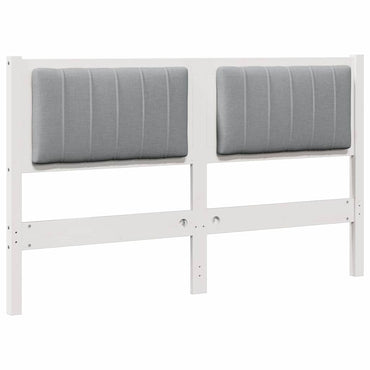 vidaXL Gepolstertes Kopfteil Weiß 140 cm Massives Kiefernholz