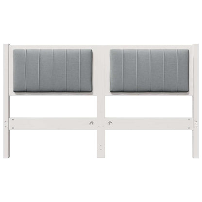 vidaXL Gepolstertes Kopfteil Weiß 140 cm Massives Kiefernholz