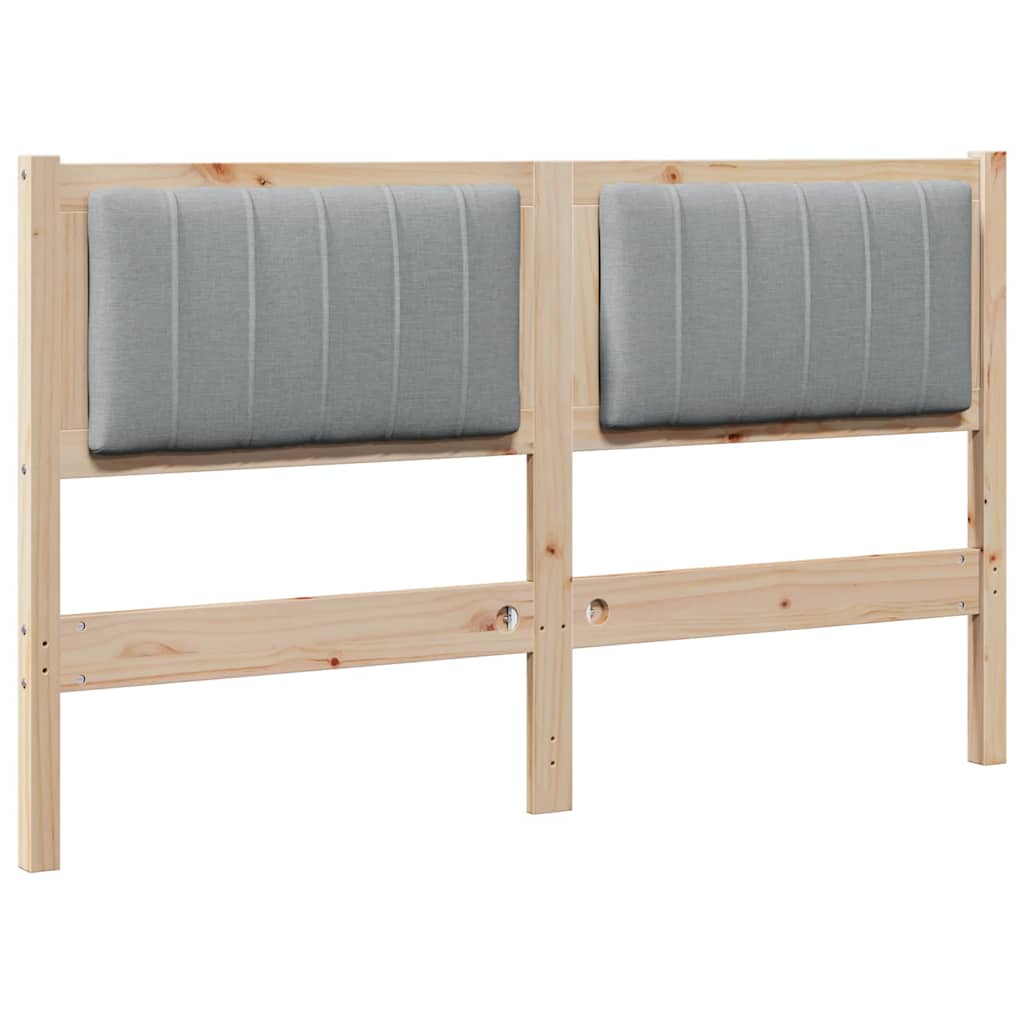 Gepolstertes Kopfteil Braun 135 cm Massives Kiefernholz