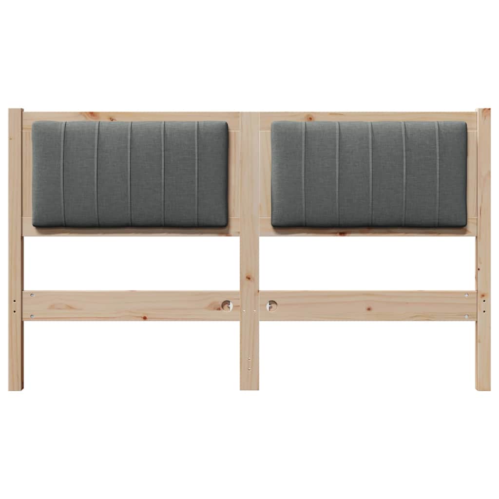 Gepolstertes Kopfteil Braun 135 cm Massives Kiefernholz