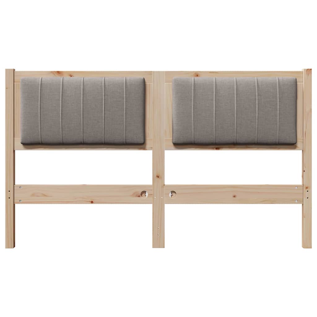 vidaXL Gepolstertes Kopfteil Braun 135 cm Massives Kiefernholz