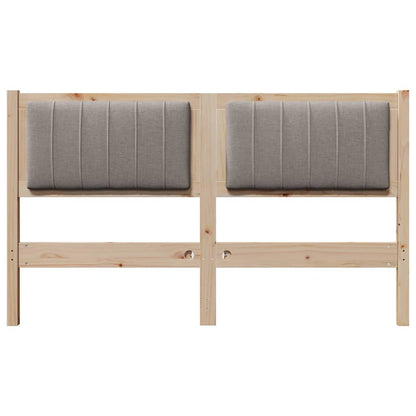 vidaXL Gepolstertes Kopfteil Braun 135 cm Massives Kiefernholz