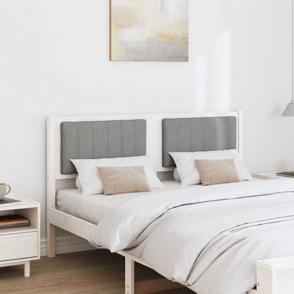 vidaXL Gepolstertes Kopfteil Weiß 135 cm Massives Kiefernholz