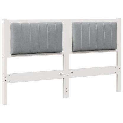 vidaXL Gepolstertes Kopfteil Weiß 135 cm Massives Kiefernholz