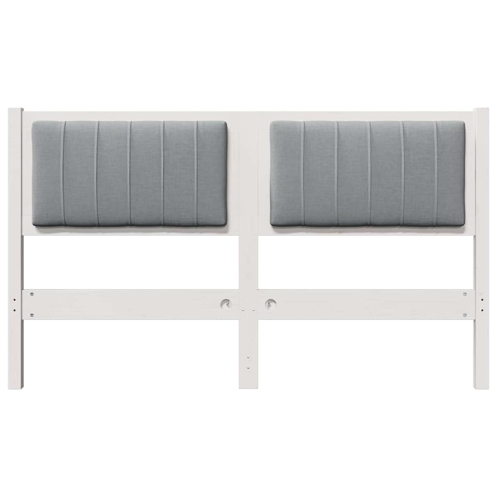 vidaXL Gepolstertes Kopfteil Weiß 135 cm Massives Kiefernholz