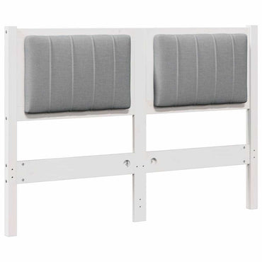 vidaXL Gepolstertes Kopfteil Weiß 120 cm Massives Kiefernholz