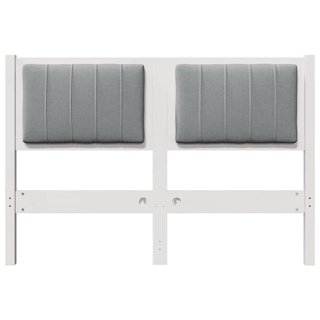 Gepolstertes Kopfteil Weiß 120 cm Massives Kiefernholz