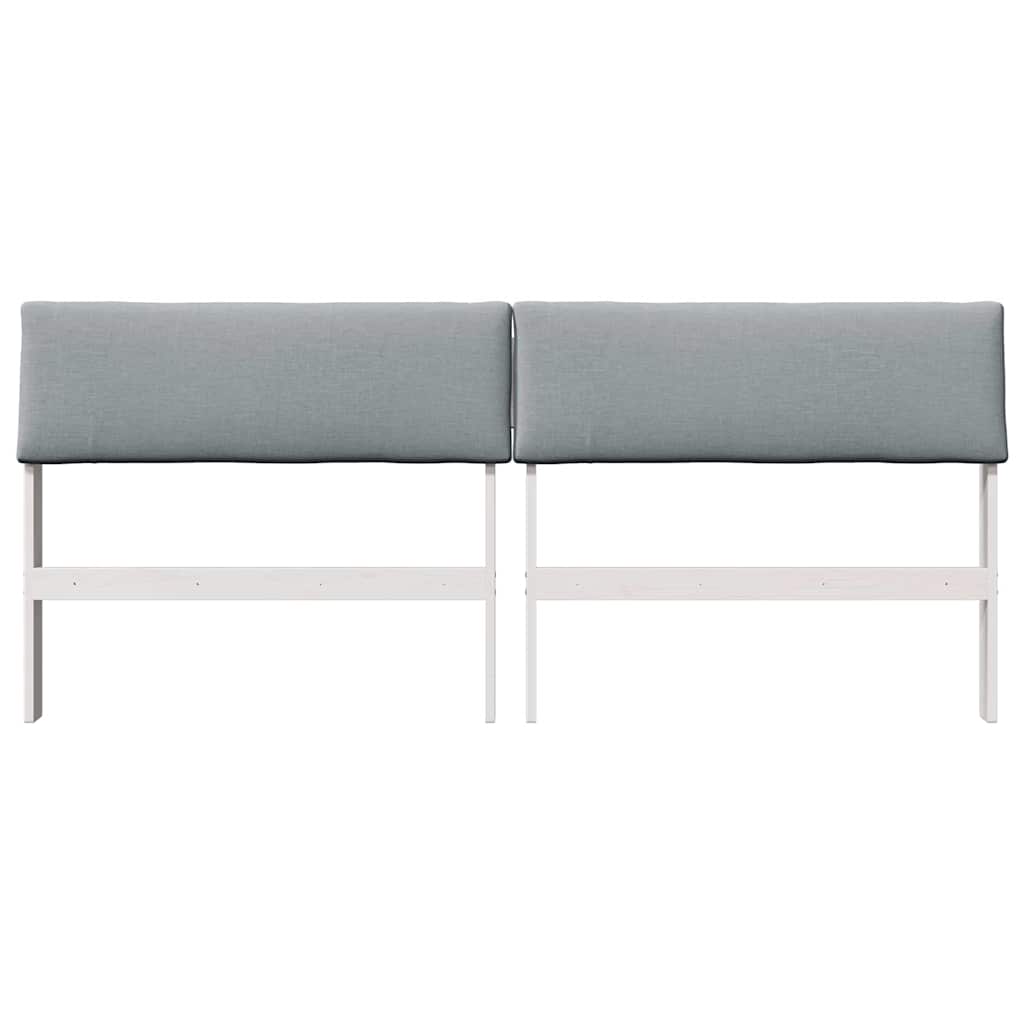 Gepolstertes Kopfteil Hellgrau 200 cm Massives Kiefernholz