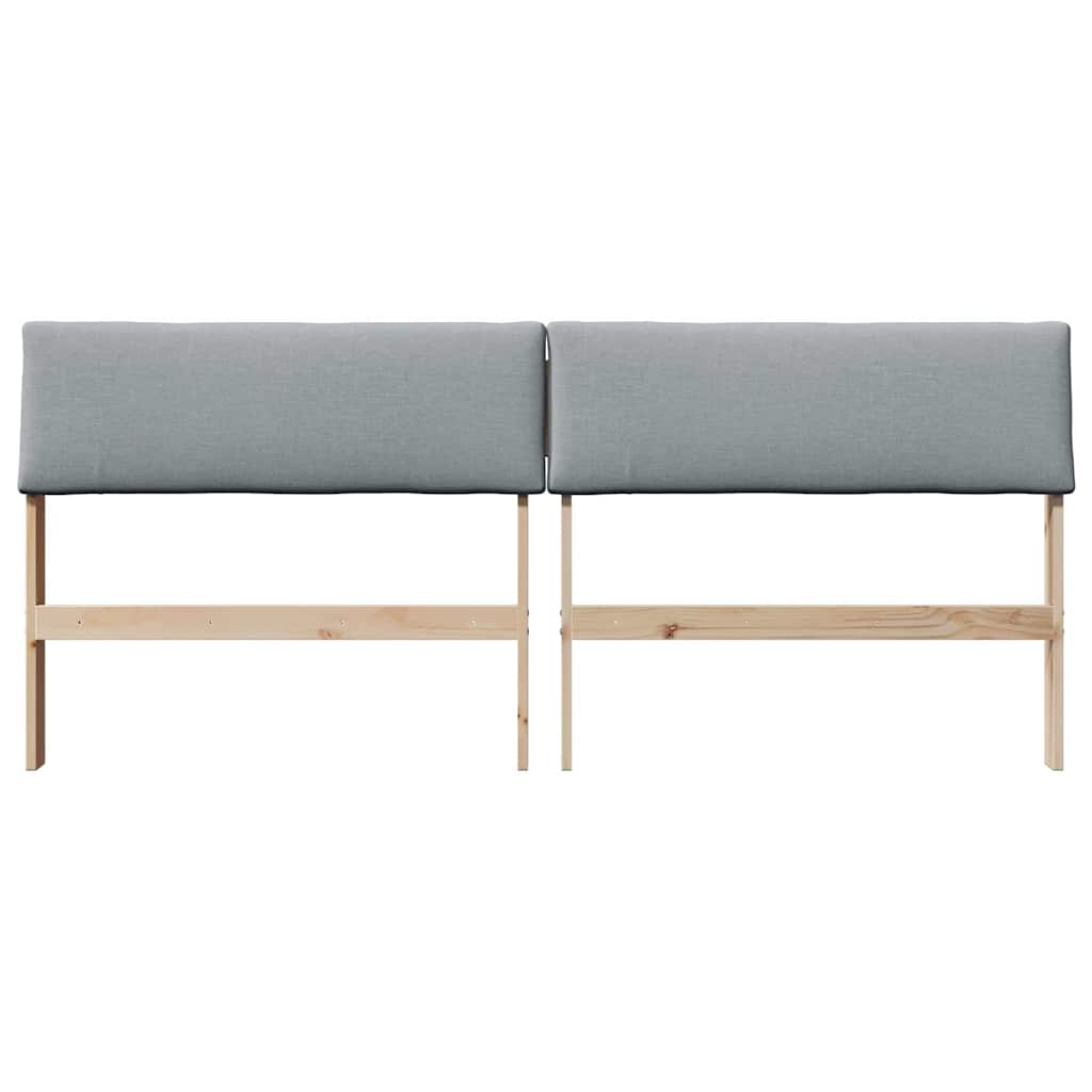 Gepolstertes Kopfteil Hellgrau 180 cm Massives Kiefernholz