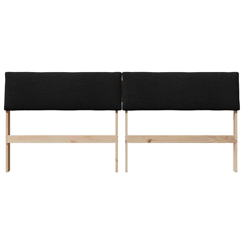 vidaXL Gepolstertes Kopfteil Schwarz 180 cm Massives Kiefernholz