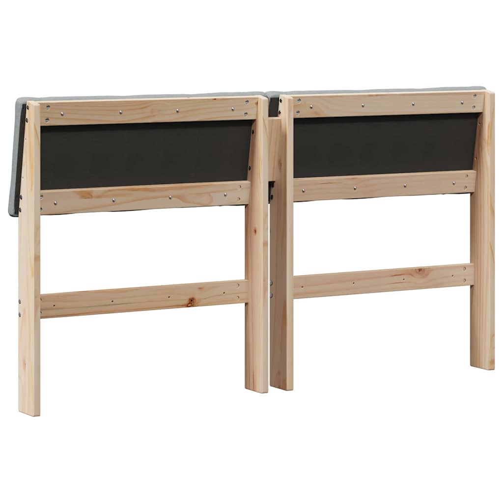 Gepolstertes Kopfteil Hellgrau 150 cm Massives Kiefernholz