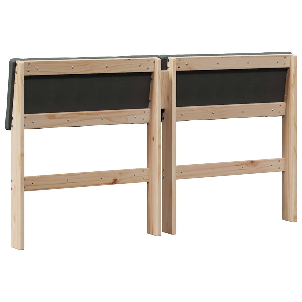 Gepolstertes Kopfteil Dunkelgrau 150 cm Massives Kiefernholz