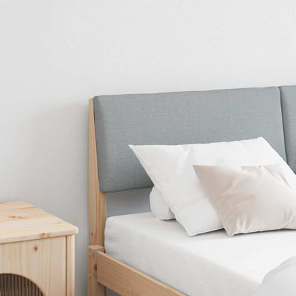 Gepolstertes Kopfteil Hellgrau 140 cm Massives Kiefernholz