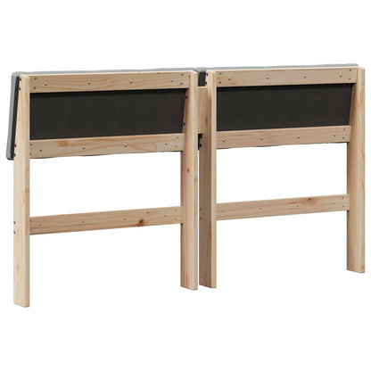 Gepolstertes Kopfteil Hellgrau 140 cm Massives Kiefernholz