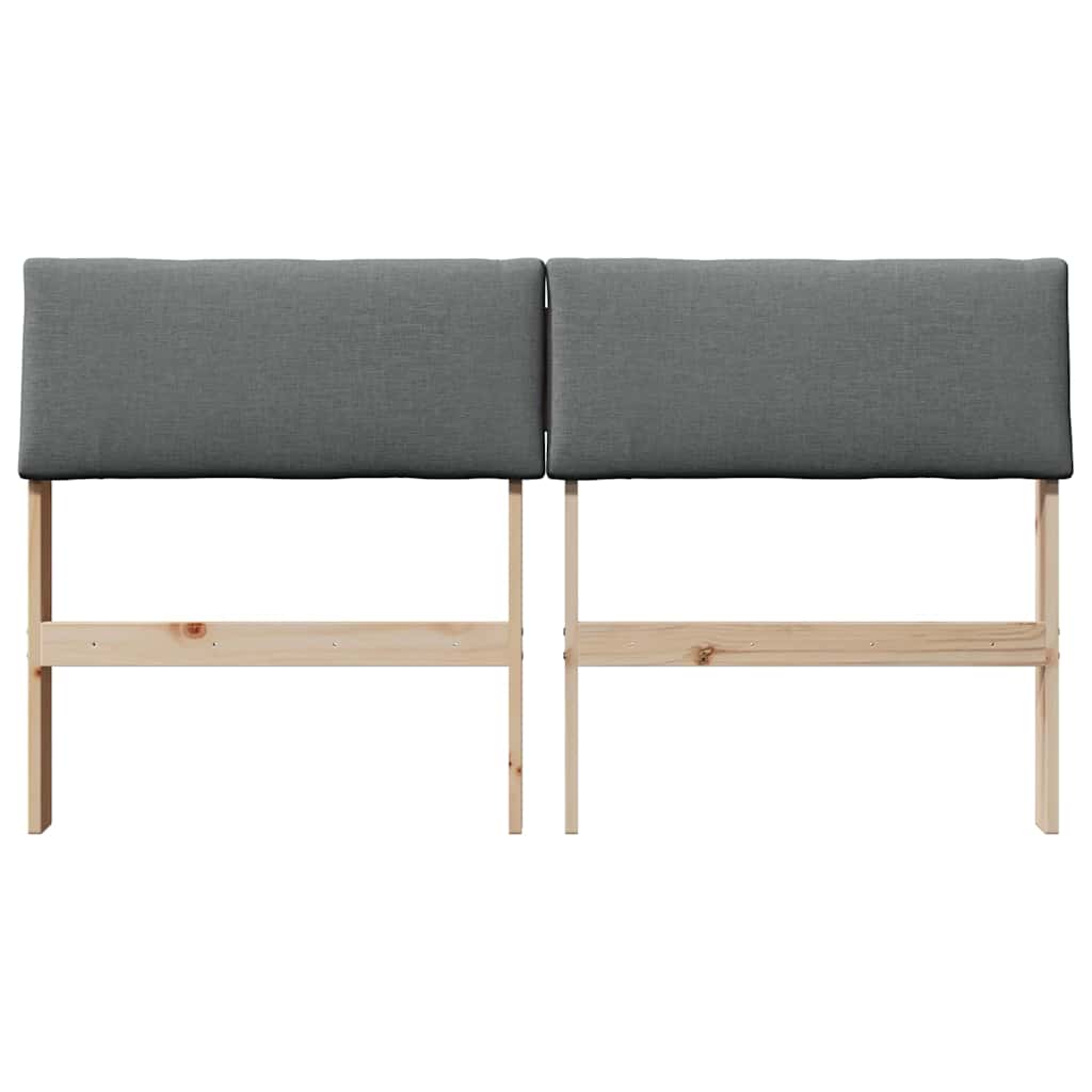 Gepolstertes Kopfteil Dunkelgrau 140 cm Massives Kiefernholz
