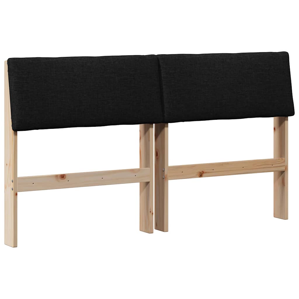 vidaXL Gepolstertes Kopfteil Schwarz 140 cm Massives Kiefernholz