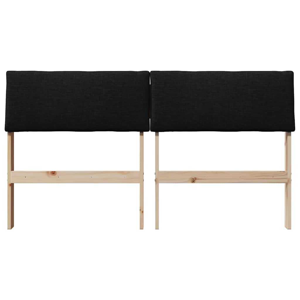 vidaXL Gepolstertes Kopfteil Schwarz 140 cm Massives Kiefernholz