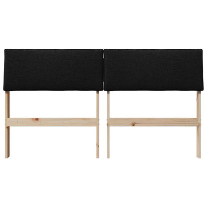 vidaXL Gepolstertes Kopfteil Schwarz 140 cm Massives Kiefernholz