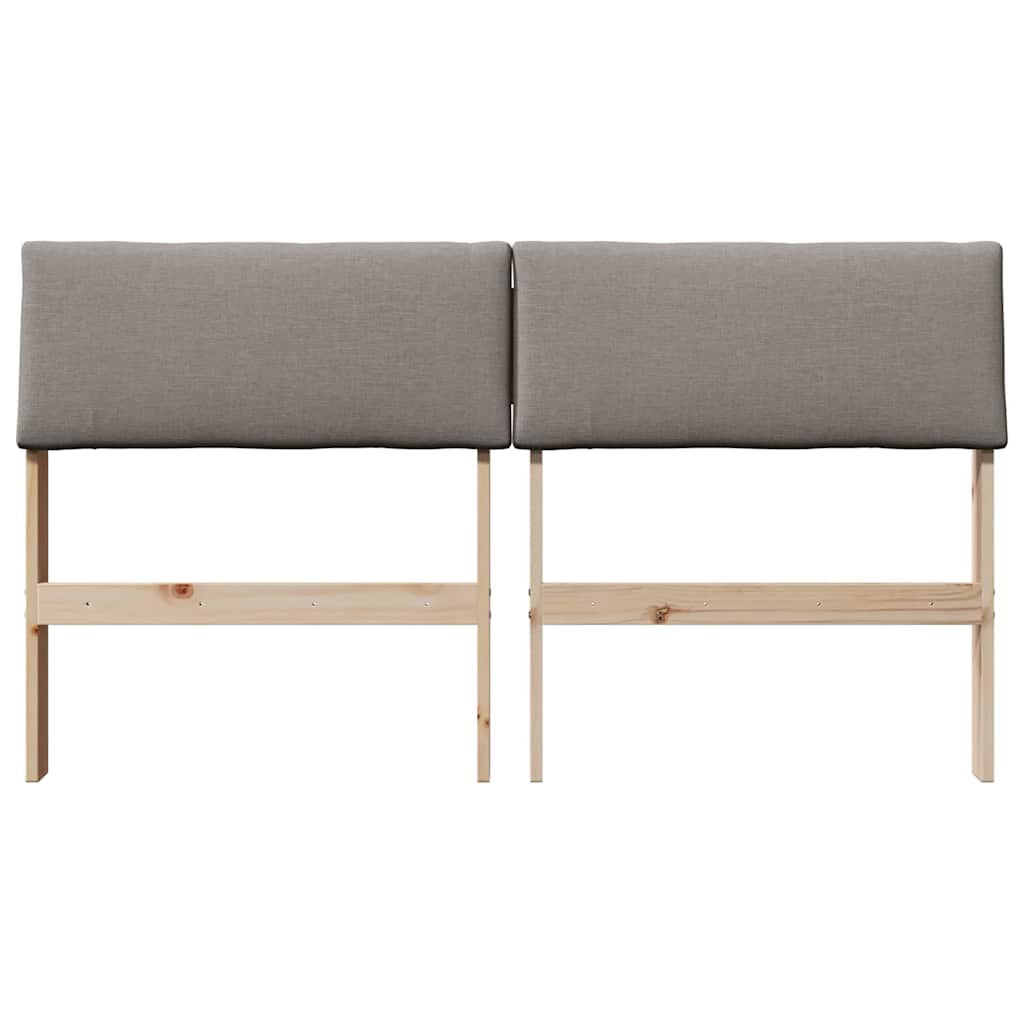 vidaXL Gepolstertes Kopfteil Taupe 140 cm Massives Kiefernholz