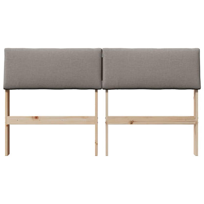 vidaXL Gepolstertes Kopfteil Taupe 140 cm Massives Kiefernholz