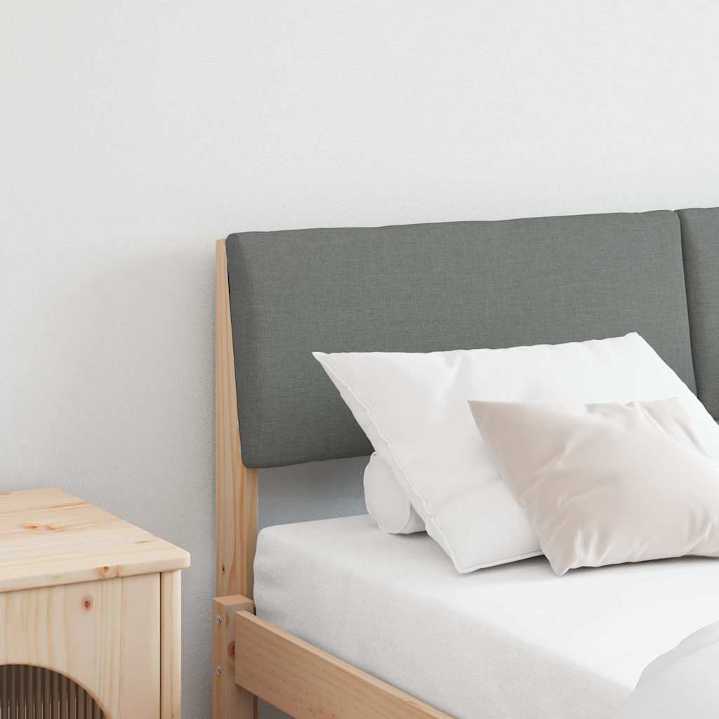 vidaXL Gepolstertes Kopfteil Dunkelgrau 135 cm Massives Kiefernholz