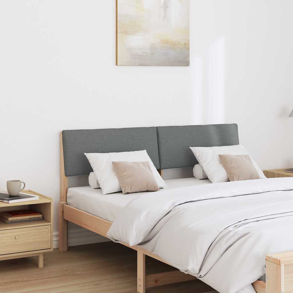 vidaXL Gepolstertes Kopfteil Dunkelgrau 135 cm Massives Kiefernholz