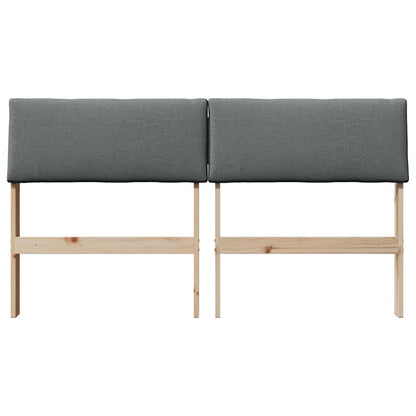 vidaXL Gepolstertes Kopfteil Dunkelgrau 135 cm Massives Kiefernholz