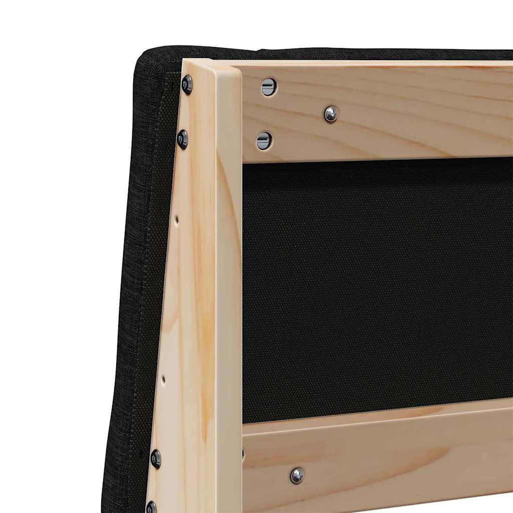 vidaXL Gepolstertes Kopfteil Schwarz 135 cm Massives Kiefernholz