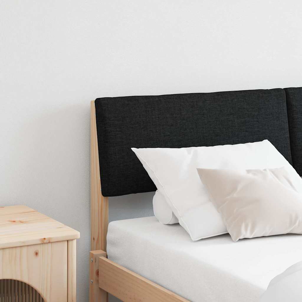 vidaXL Gepolstertes Kopfteil Schwarz 135 cm Massives Kiefernholz