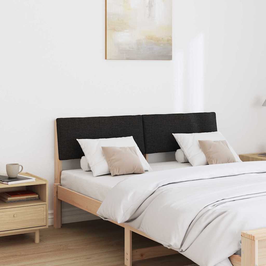 vidaXL Gepolstertes Kopfteil Schwarz 135 cm Massives Kiefernholz