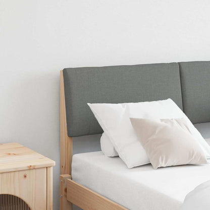 vidaXL Gepolstertes Kopfteil Dunkelgrau 120 cm Massives Kiefernholz